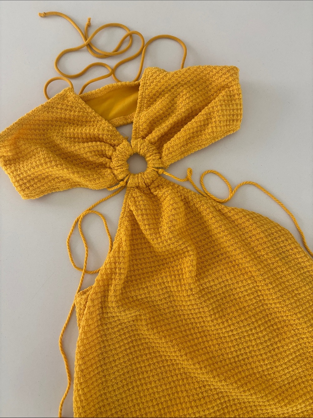 SHEIN Mustard Yellow Mini Dress